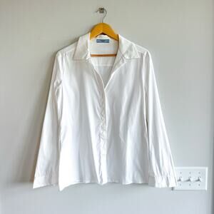 PRADA Woman Collared Button Down Shirt White 46